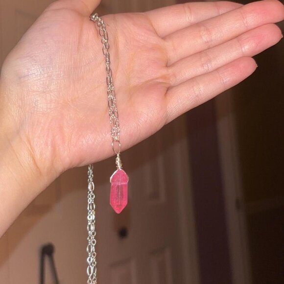 Jewelry - Rose Aura quartz crystal necklace